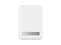 Belkin BoostCharge Pro - Trådlös powerbank - magnetisk med Qi2 - 10000 mAh - 15 Watt - Fast Charge, PD - 2 utdatakontakter (magnetisk, 24 pin USB-C) - på kabel: USB-C - vit - för Apple iPhone 12, 13, 15; Google Pixel 6, 7; Samsung Galaxy S22+, S23, S23+ BPD008BTWH