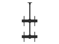 Multibrackets M Ceiling Mount Pro MBC2U2 - Monteringssats (takplatta, skyddslock för takplatta, 4 skenor, 4 förlängningsrör (80 cm), 4 stångklämmor, 8 fasta armar) - för 4 LCD-bildskärmar - aluminium, stål - svart - skärmstorlek: 40"-65" - takmonterbar 7350073733583