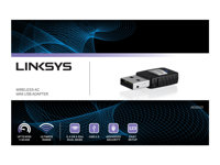 Linksys Mini AC Adapter AC580 - Nätverksadapter - USB 2.0 - Wi-Fi 5 AE6000-EU