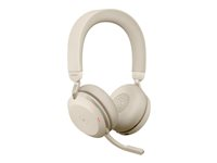 Jabra Evolve2 75 - Headset - på örat - Bluetooth - trådlös - aktiv brusradering - USB-C - ljudisolerande - beige - Certifierad för Microsoft-teams 27599-999-898