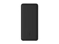 Belkin BoostCharge Plus - Strömförsörjningsbank - 10000 mAh - 23 Watt - Fast Charge, PD - 2 utdatakontakter (Lightning, 24 pin USB-C) - svart BPB006BTBLK