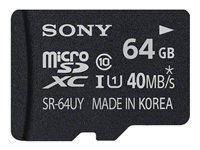 Sony SR64UYA - Flash-minneskort (microSDXC till SD-adapter inkluderad) - 64 GB - UHS Class 1 / Class10 - mikroSDXC UHS-I SR64UYA