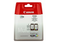 Canon PG-545 / CL-546 Multipack - 2-pack - svart, färg (cyan, magenta, gul) - original - förpackning med stöldmärkning - bläckpatron - för PIXMA TR4551, TR4650, TR4651, TS3350, TS3351, TS3352, TS3355, TS3450, TS3451, TS3452 8287B006