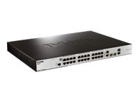 D-Link xStack DES-3200-28P - Switch - Administrerad - 24 x 10/100 (PoE) + 2 x SFP + 2 x kombinations-Gigabit SFP - rackmonterbar - PoE DES-3200-28P