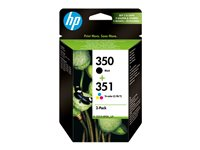 HP 350/351 - 2-pack - svart, färg (cyan, magenta, gul) - original - bläckpatron - för Deskjet D4268; Photosmart C4483, C4486, C4488, C4524, C4583, C4585, C4588, C5225 SD412EE#301