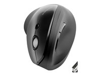 Kensington Pro Fit Ergo Vertical Wireless Mouse - Vertikal mus - ergonomisk - högerhänt - 6 knappar - trådlös - 2.4 GHz - trådlös USB-mottagare - svart K75501EU