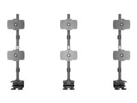 Multibrackets M - Monteringssats (3 klämmor, 3 ställ) - för 6 LCD-bildskärmar - aluminium, stål - svart - skärmstorlek: 24"-32" - disk-monteringsbar 7350105212741