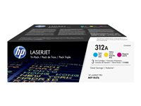 HP 312A - 3-pack - gul, cyan, magenta - original - LaserJet - tonerkassett (CF440AM) - för Color LaserJet Pro MFP M476dn, MFP M476dw, MFP M476nw CF440AM
