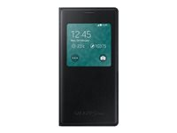 Samsung S View EF-CG800B - Vikbart fodral för mobiltelefon - svart metallic - för Galaxy S5 Mini, S5 Mini Duos EF-CG800BBEGWW