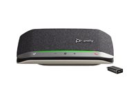 HP Poly Sync 20+ - Smart högtalartelefon - Bluetooth - kabelansluten, trådlös - USB-C via Bluetooth-adapter - silver 772D0AA