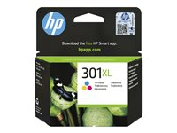 HP 301XL - 6 ml - Lång livslängd - färg (cyan, magenta, gul) - original - bläckpatron - för HP DeskJet 1000, 1010, 1050 AiO, 1050A AiO, 1510 AiO, 2000, 2050 AiO, 2050A AiO, 2510 AiO, 2540 AiO, 3000, 3050 AiO, 3050A eAiO, 3510 eAiO series, HP ENVY 4500 eAiO, 5530 eAiO series, HP OfficeJet 2620 AiO, 4630 eAiO series CH564EE#BA3