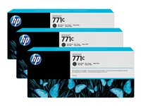 HP 771C - 3-pack - 775 ml - mattsvart - original - bläckpatron - för DesignJet Z6200, Z6600, Z6610, Z6800, Z6810 B6Y31A