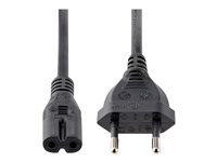 StarTech.com 1 m nätsladd för bärbara datorer, EU-kontakt till C7, 2,5 A 250 V, 18AWG, ersättningssladd för bärbara datorer, strömkabel för bärbara datorer, laddarkabel för bärbara datorer, strömförsörjningskabel för bärbara datorer - UL-listad - Strömkabel - power IEC 60320 C7 till Eurokontakt (hane) - AC 250 V - 1 m - svart PXTNB2SEU1M