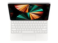 Apple Magic Keyboard - Tangentbord och foliefodral - med pekdyna - bakgrundsbelyst - Apple Smart connector - QWERTY - internationell engelska - vit - för 12.9-inch iPad Pro (3:e generationen, 4:e generation, 5:e generation) MJQL3Z/A