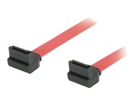 C2G 90° to 90° Right Angle - SATA-kabel - Serial ATA 150/300/600 - SATA (hona) till SATA (hona) - 50 cm - 90° kontakt, högervinklad kontakt - röd 81826