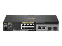 HPE Aruba 2530-8G-PoE+ - Switch - Administrerad - 8 x 10/100/1000 (PoE+) + 2 x kombinations-Gigabit SFP - skrivbordsmodell, rackmonterbar, väggmonterbar - PoE+ J9774A#ABB