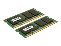 Crucial - DDR2 - sats - 2 GB: 2 x 1 GB - SO DIMM 200-pin - 667 MHz / PC2-5300 - CL5 - 1.8 V - ej buffrad - icke ECC CT2KIT12864AC667