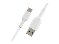 Belkin BoostCharge - USB-kabel - 24 pin USB-C (hane) till USB (hane) - 15 cm - vit CAB001BT0MWH