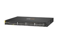 HPE Aruba 6100 48G Class4 PoE 4SFP+ 370W Switch - Switch - Administrerad - 48 x 10/100/1000 (PoE+) + 4 x 1 Gigabit / 10 Gigabit SFP+ - sida till sida luftflöde - rackmonterbar - PoE+ (370 W) JL675A