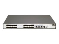 HPE 5500-24G-PoE Switch - Switch - L4 - Administrerad - 24 x 10/100/1000 (PoE) + 4 x kombinations-SFP - rackmonterbar - PoE - begagnat JE092AR