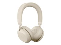 Jabra Evolve2 75 - Headset - på örat - Bluetooth - trådlös - aktiv brusradering - USB-A - ljudisolerande - beige - Optimerad för UC 27599-989-998