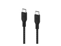 Belkin BoostCharge - USB-kabel - USB-C (hane) till USB-C (hane) - 2 m - svart - för Apple 10.9-inch iPad Air; Google Pixel 4a, 5, 6; Samsung Galaxy Note20, S21, S21 5G, S22 CAB014BT2MBK