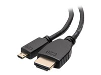 C2G 3ft High Speed HDMI to HDMI Micro Cable with Ethernet - HDMI-kabel med Ethernet - 19 pin micro HDMI Type D hane till HDMI hane - 91.4 cm - skärmad - svart 50614