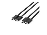Belkin BoostCharge - USB-kabel - USB-C (hane) till USB-C (hane) - 1.5 m - USB Power Delivery (60W), flätad kabel - svart (paket om 2) BBD008HQ05BK2PK