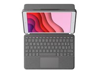 Logitech Combo Touch - Tangentbord och foliefodral - med pekdyna - bakgrundsbelyst - Apple Smart connector - QWERTY - italiensk - grafit - för Apple 10.2-inch iPad (7:e generation, 8:e generation, 9:e generation) 920-009626