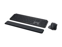 Logitech MX Keys Combo for Business - Sats med tangentbord och mus - bakgrundsbelyst - trådlös - Bluetooth LE - QWERTY - spanska - Europa - grafit 920-010930