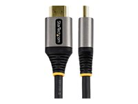 StarTech.com 5 m HDMI 2.1-kabel 8K - Certifierad Ultra High Speed HDMI-kabel 48 Gbit/s - 8K 60 Hz/4K 120 Hz HDR10 + eARC - Ultra HD 8K HDMI-kabel - Monitor/TV/skärm - Flexibel TPE-mantel - Ultra High Speed - HDMI-kabel med Ethernet - HDMI hane till HDMI hane - 5 m - skärmad - grå, svart - passiv, 4K120Hz stöd, 8K60 Hz (7680 x 4320) stöd - för P/N: 4PORT-8K-HDMI-SWITCH HDMM21V5M