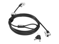 Kensington NanoSaver MasterKey Twin Head Lock Cable Lock - Lås för säkerhetskabel - svart - 2.4 m - för ThinkCentre M75t Gen 2; ThinkPad L13 Yoga Gen 3; T14s Gen 3; X13 Gen 3 4XE1B81918