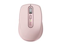 Logitech MX Anywhere 3 - Mus - laser - 6 knappar - trådlös - 2.4 GHz, Bluetooth - trådlös USB-mottagare - rosa 910-005990