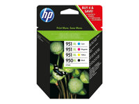 HP 950XL/951XL Combo Pack - 4-pack - hög kapacitet - svart, gul, cyan, magenta - original - blister - bläckpatron - för Officejet Pro 251dw, 276dw, 8100, 8600, 8610, 8620, 8630 C2P43AE