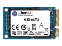 Kingston KC600 - SSD - krypterat - 1024 GB - inbyggd - mSATA - SATA 6Gb/s - 256 bitars AES - TCG Opal Encryption, Self-Encrypting Drive (SED) SKC600MS/1024G