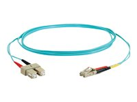 C2G LC-SC 10Gb 50/125 OM3 Duplex Multimode PVC Fiber Optic Cable (LSZH) - Nätverkskabel - SC-läge (multi-mode) (hane) till LC multiläge (hane) - 5 m - fiberoptisk - duplex - 50/125 mikron - OM3 - halogenfri - havsblå 85534