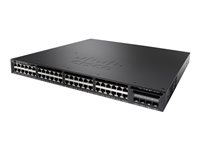 Cisco Catalyst 3650-48PD-E - Switch - L3 - Administrerad - 48 x 10/100/1000 (PoE+) + 2 x 10 Gigabit SFP+ - skrivbordsmodell, rackmonterbar - PoE+ (390 W) WS-C3650-48PD-E