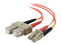 C2G Low-Smoke Zero-Halogen - Patch-kabel - LC multiläge (hane) till SC-läge (multi-mode) (hane) - 1 m - fiberoptisk - 50/125 mikron - orange 85319