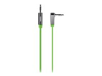 Belkin MIXIT Aux Cable - Ljudkabel - mini-phone stereo 3.5 mm hane till mini-phone stereo 3.5 mm hane - 91 cm - grön - 90° kontakt, platt AV10128CW03-GRN