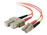 C2G Low-Smoke Zero-Halogen - Patch-kabel - LC multiläge (hane) till SC-läge (multi-mode) (hane) - 3 m - fiberoptisk - 62,5/125 mikron - orange 85257