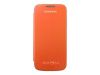 Samsung Flip Cover EF-FI919B - Vikbart fodral för mobiltelefon - orange - för Galaxy S4 Mini EF-FI919BOEGWW