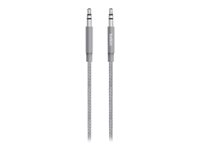 Belkin MIXIT Metallic Aux Cable - Ljudkabel - mini-phone stereo 3.5 mm hane till mini-phone stereo 3.5 mm hane - 1.2 m - grå AV10164BT04-GRY