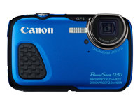 Canon PowerShot D30 - Digitalkamera - kompakt - 12.1 MP - 1 080 p - 5x optisk zoom - undervatten upp till 25 m - blå 9337B011