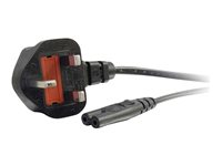 C2G Non-Polarised Power Cord - Strömkabel - power IEC 60320 C7 till BS 1363 (hane) - AC 250 V - 2 m - formpressad - svart - Storbritannien 80612