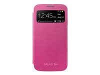 Samsung S View EF-CI950B - Vikbart fodral för mobiltelefon - polyuretan, polykarbonat - rosa - för Galaxy S4 EF-CI950BPEGWW