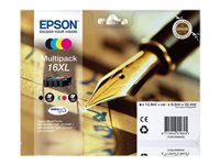 Epson 16XL Multipack - 4-pack - XL - svart, gul, cyan, magenta - original - blister med akustiskt/elektromagnetiskt larm - bläckpatron - för WorkForce WF-2010, 2510, 2520, 2530, 2540, 2630, 2650, 2660, 2750, 2760 C13T16364020
