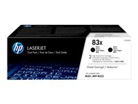 HP 83X - 2-pack - Lång livslängd - svart - original - LaserJet - tonerkassett (CF283X) - för LaserJet Pro M201, M202, MFP M125, MFP M127, MFP M225 CF283XD