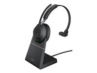 Jabra Evolve2 65 UC Mono - Headset - på örat - konvertibel - Bluetooth - trådlös - USB-C - ljudisolerande - svart - med laddningsställ 26599-889-889