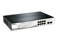 D-Link Web Smart DGS-1210-10P - Switch - Administrerad - 8 x 10/100/1000 (PoE+) + 2 x Gigabit SFP - skrivbordsmodell - PoE+ (78 W) DGS-1210-10P