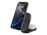 Belkin UltraCharge - Trådlöst laddställ - 2-i-1, Qi2, magnetisk, vikbar + växelströmsadapter - 25 Watt - Fast Charge (USB-C) - svart WIZ039KQBK